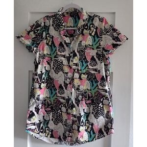 Zara Button Down Shirt Mini Dress Cat Lady S